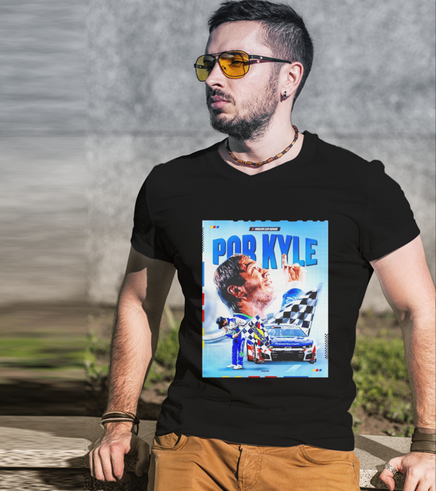 Nascar Cup Series Por Kyle 2026 Racing Celebration With Checkered Flag And Race Car T-Shirt