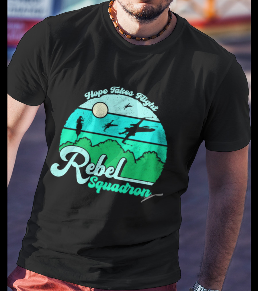 Rebel Squadron Hope Takes Flight Sunset Landscape T-Shirt