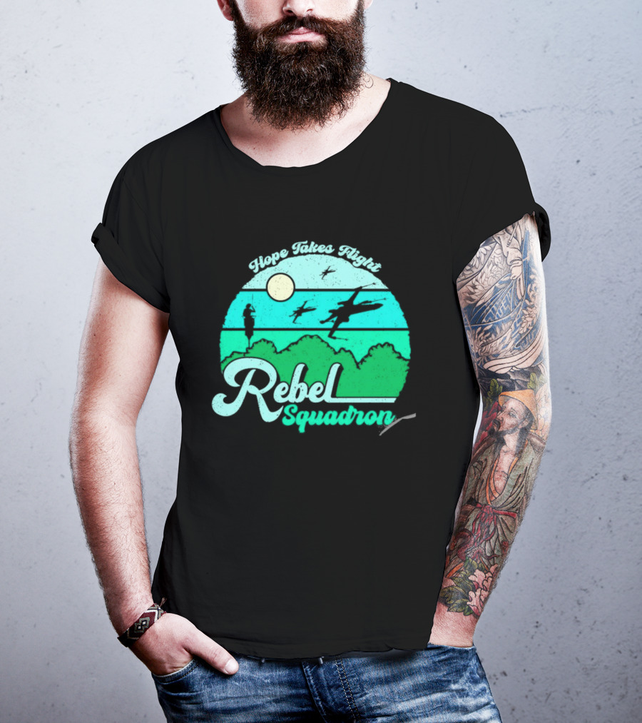 Rebel Squadron Hope Takes Flight Sunset Landscape T-Shirt