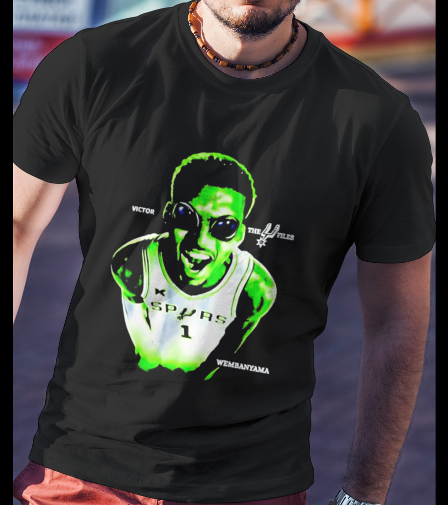 Victor Wembanyama Spurs X Files Number 1 Basketball Alien Concept T-Shirt