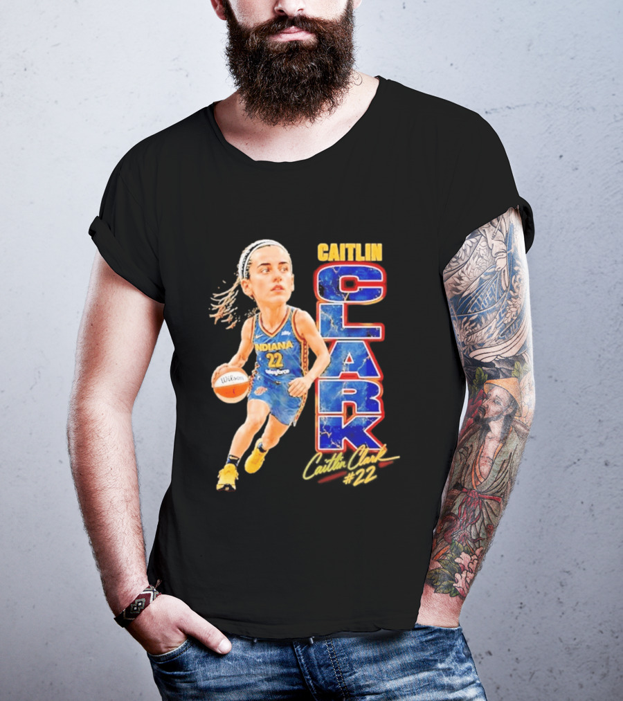 WNBA Indiana Fever Caitlin Clark 22 Basketball Caricature T-Shirt