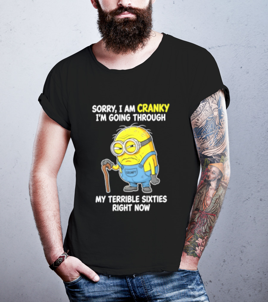 Minion Sorry I Am Cranky Going Through My Terrible Sixties Right Now T-Shirt