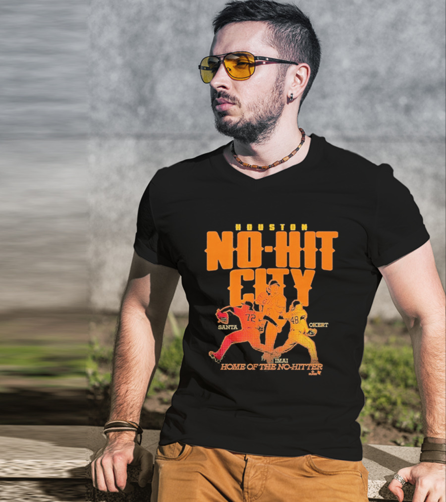 Houston No Hit City Home Of The No Hitter Tatsuya Imai Steven Okert Alimber Santa T-Shirt