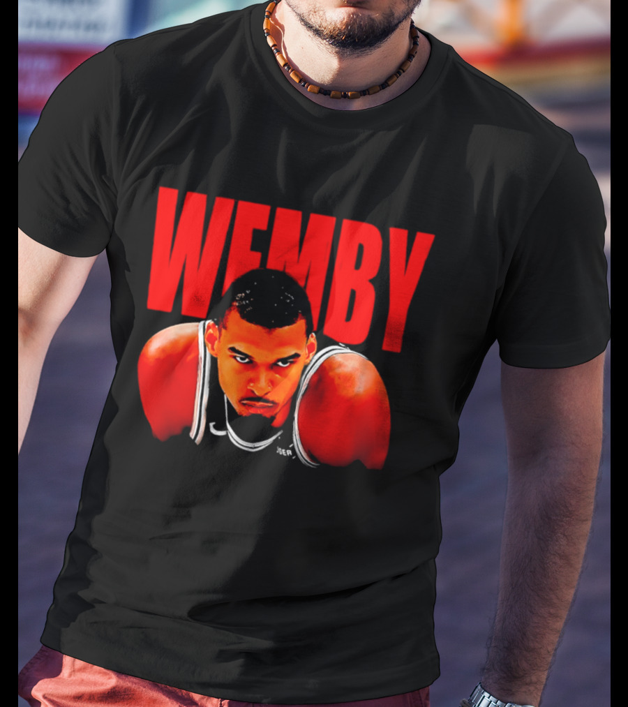Wemby Victor Wembanyama San Antonio Spurs Bold Red Text Basketball T-Shirt