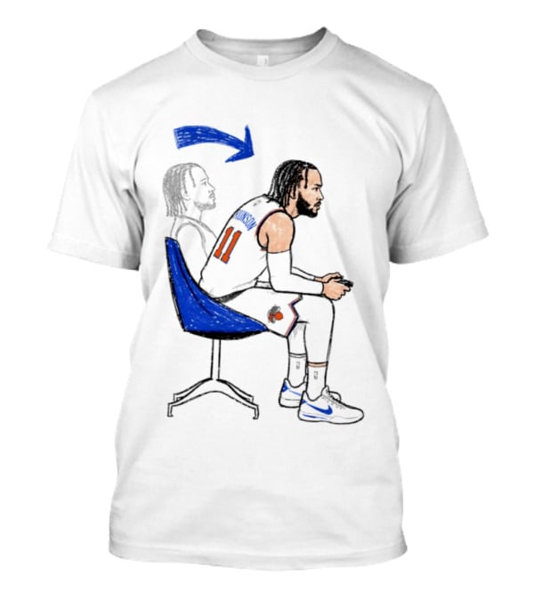 New York Knicks Jalen Brunson Gamer Posture Sketch NBA Player 11 Basketball T-Shirt