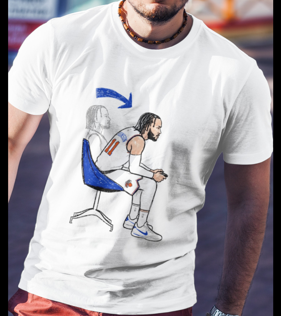 New York Knicks Jalen Brunson Gamer Posture Sketch NBA Player 11 Basketball T-Shirt
