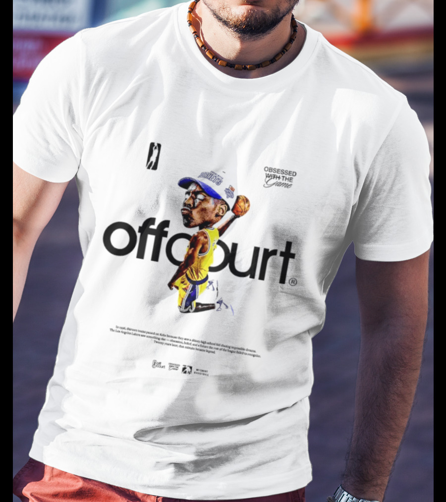 Kobe Bryant Offcourt Obsessed With The Game Charlotte Hornets Los Angeles Lakers NBA T-Shirt