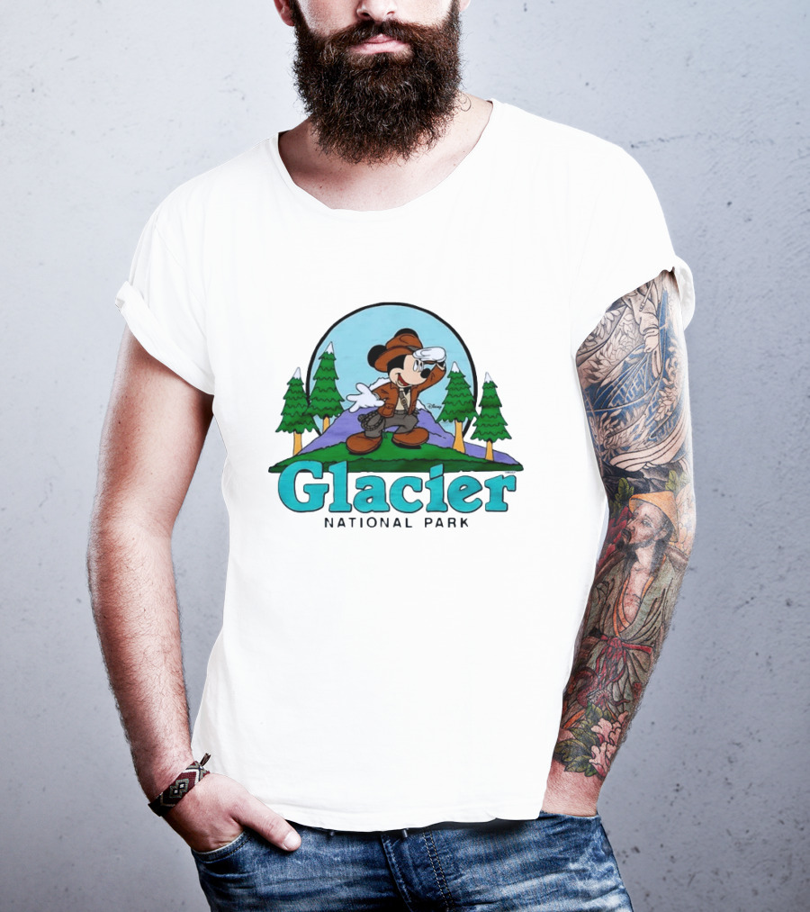 Mickey Mouse Explorer Glacier National Park Adventure T-Shirt