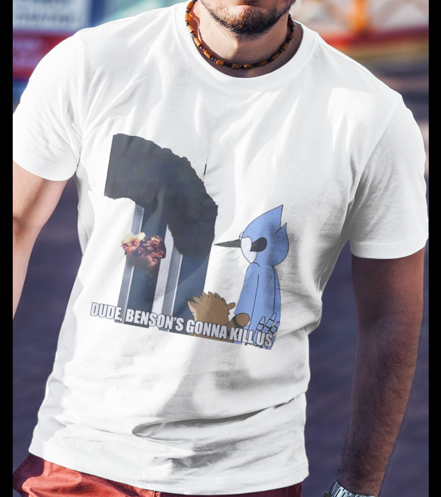 Mordecai And Rigby Regular Show Dude Bensons Gonna Kill Us 911 Twin Towers T-Shirt