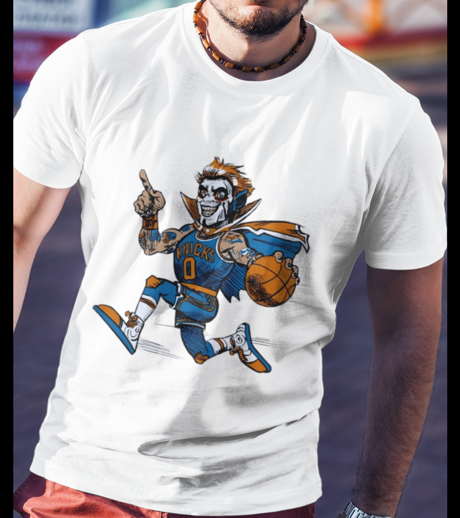 New York Knicks Dracula Vampire Basketball Comic T-Shirt