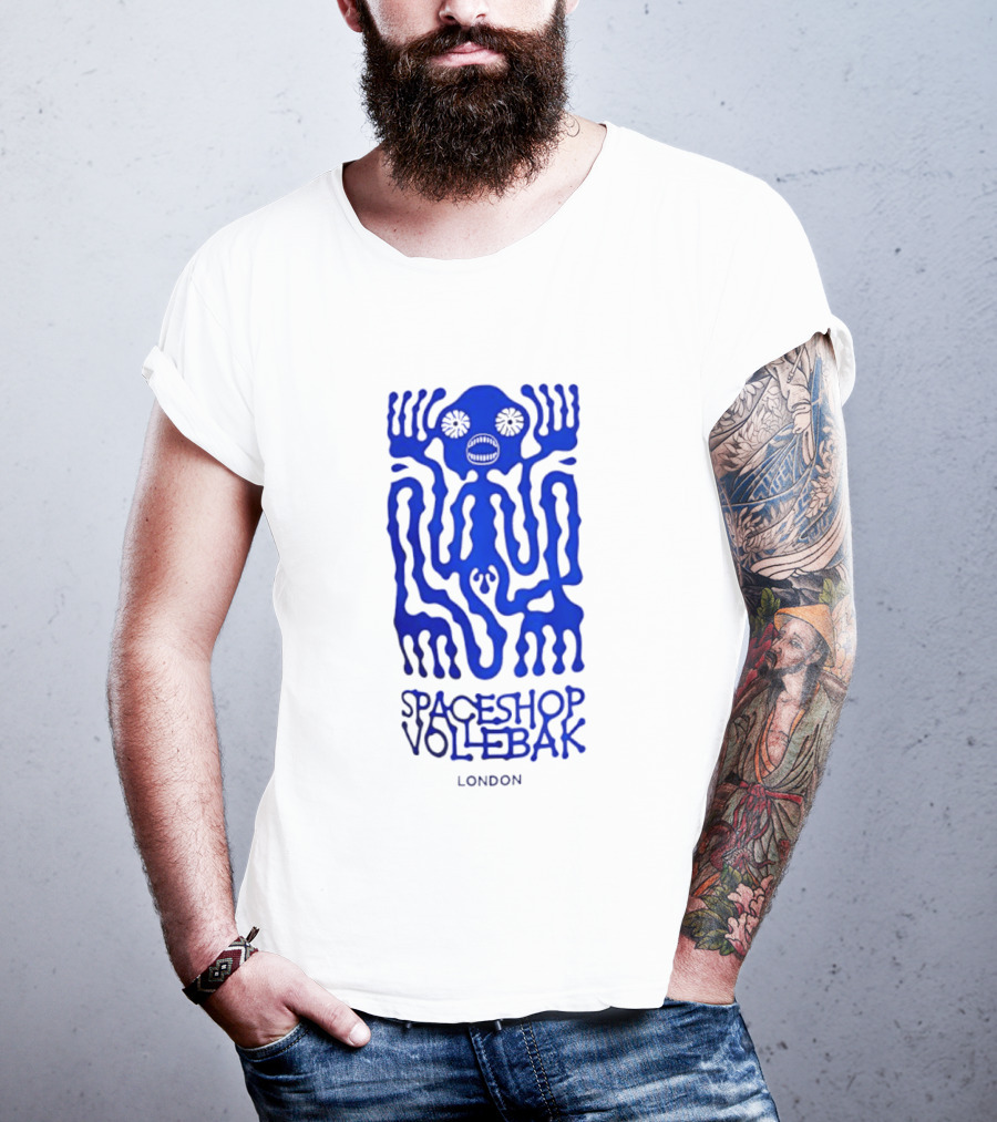 Spaceshop Vollebak London Psychedelic Blue Alien Figure T-Shirt
