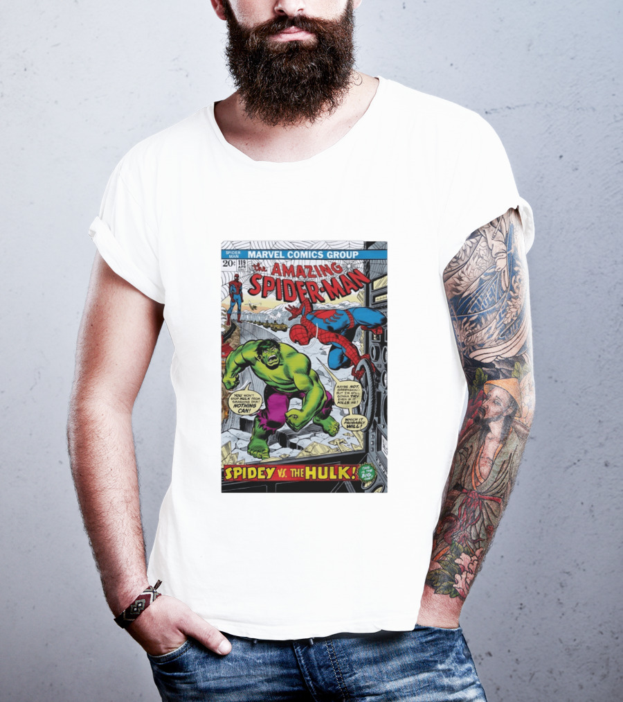 Marvel Comics Group The Amazing Spider Man 119 Spidey Vs The Hulk Comic Book Cover T-Shirt