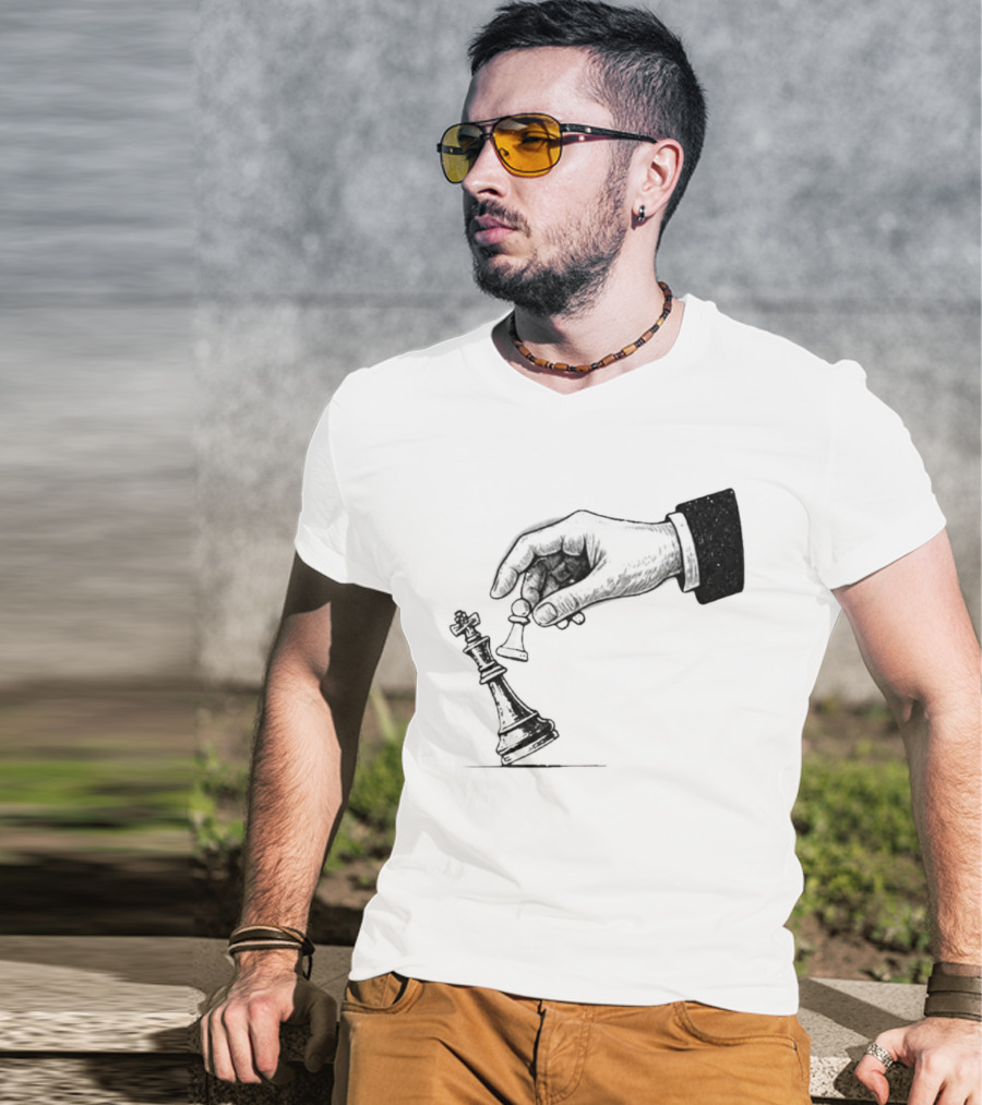 Chess Pawn Topple King Strategic Game Power Victory T-Shirt