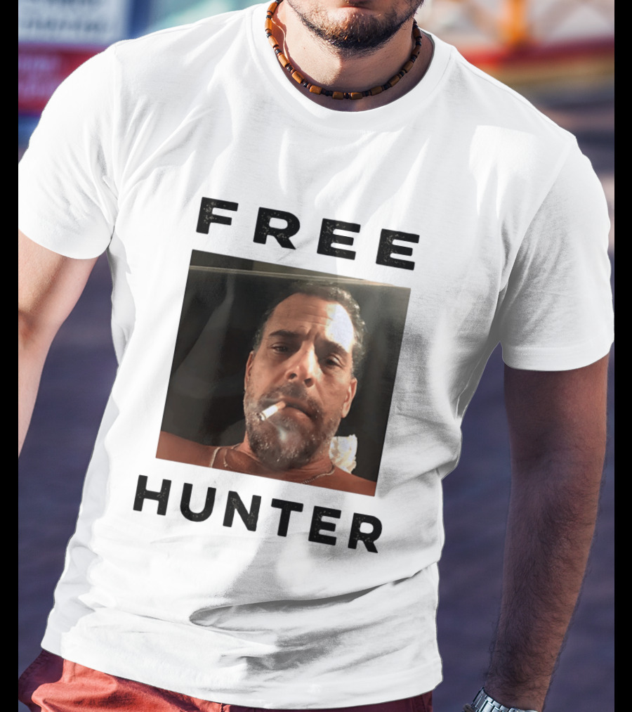 Hunter Biden Free Political Satire Shot Smoking T-Shirt