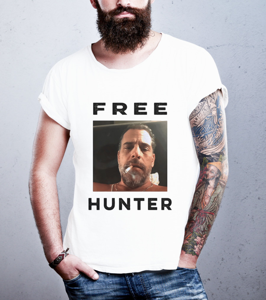 Hunter Biden Free Political Satire Shot Smoking T-Shirt