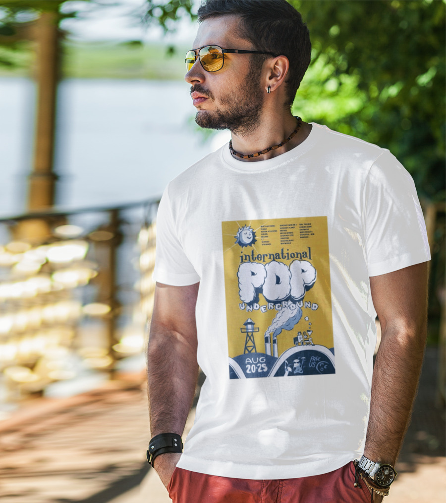 International Pop Underground Festival August 20 25 Beat Happening Fugazi Legend Of Yulesville Seaweed Спинанес Free Us T-Shirt