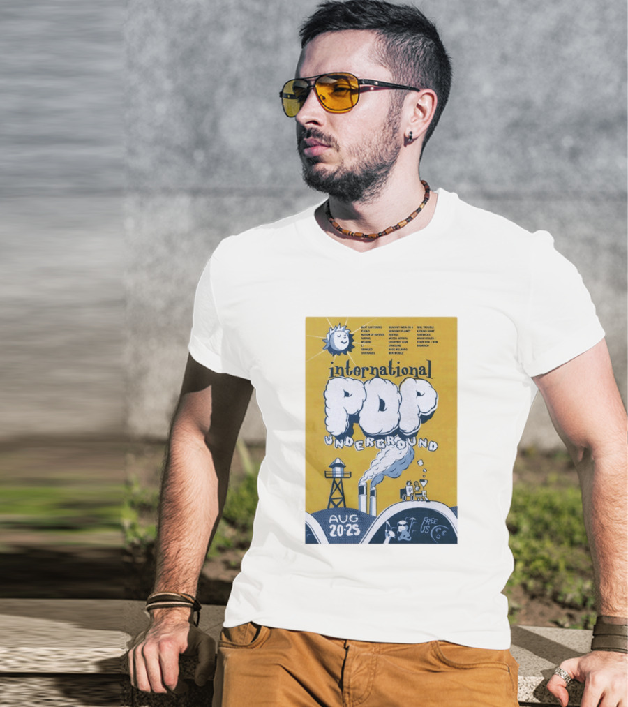 International Pop Underground Festival August 20 25 Beat Happening Fugazi Legend Of Yulesville Seaweed Спинанес Free Us T-Shirt