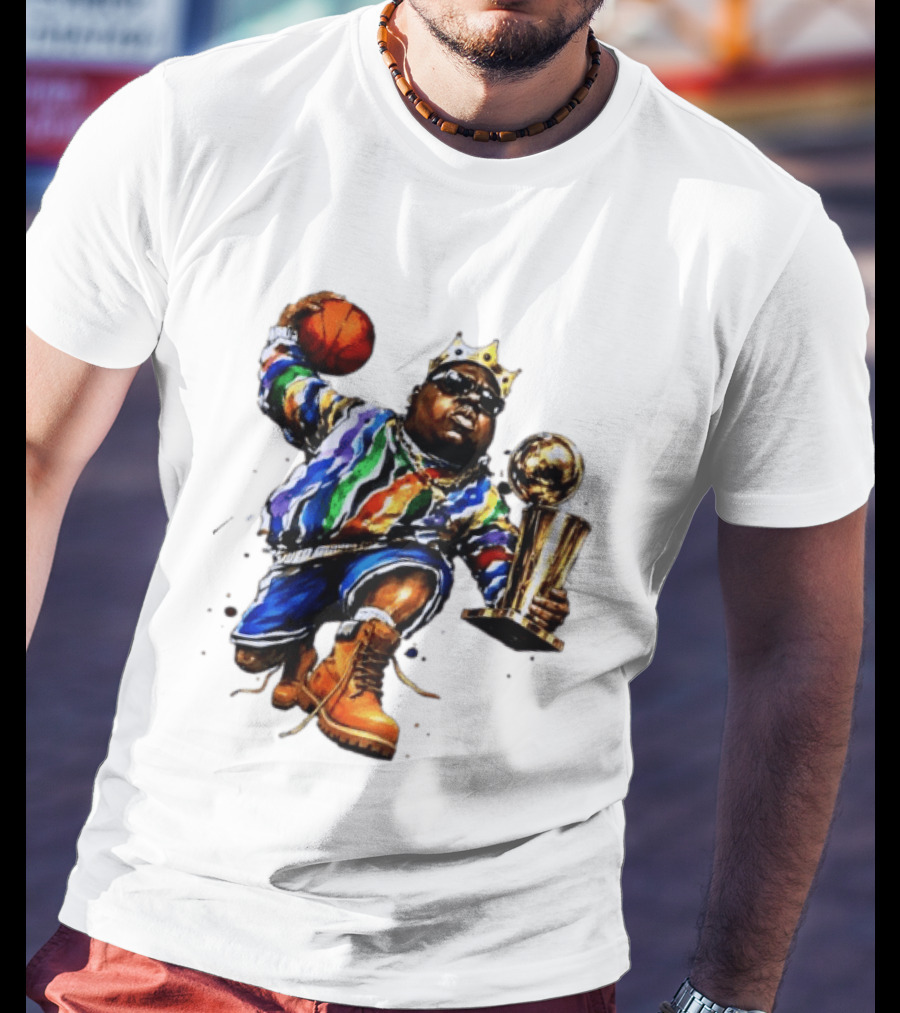 New York Knicks Basketball Biggie Smalls Crown Trophy T-Shirt