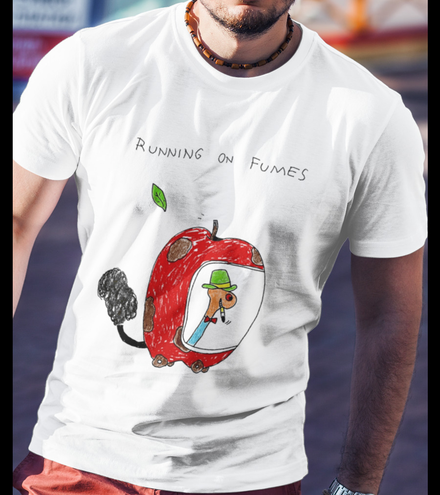 Running On Fumes Lowly Worm Apple Car T-Shirt