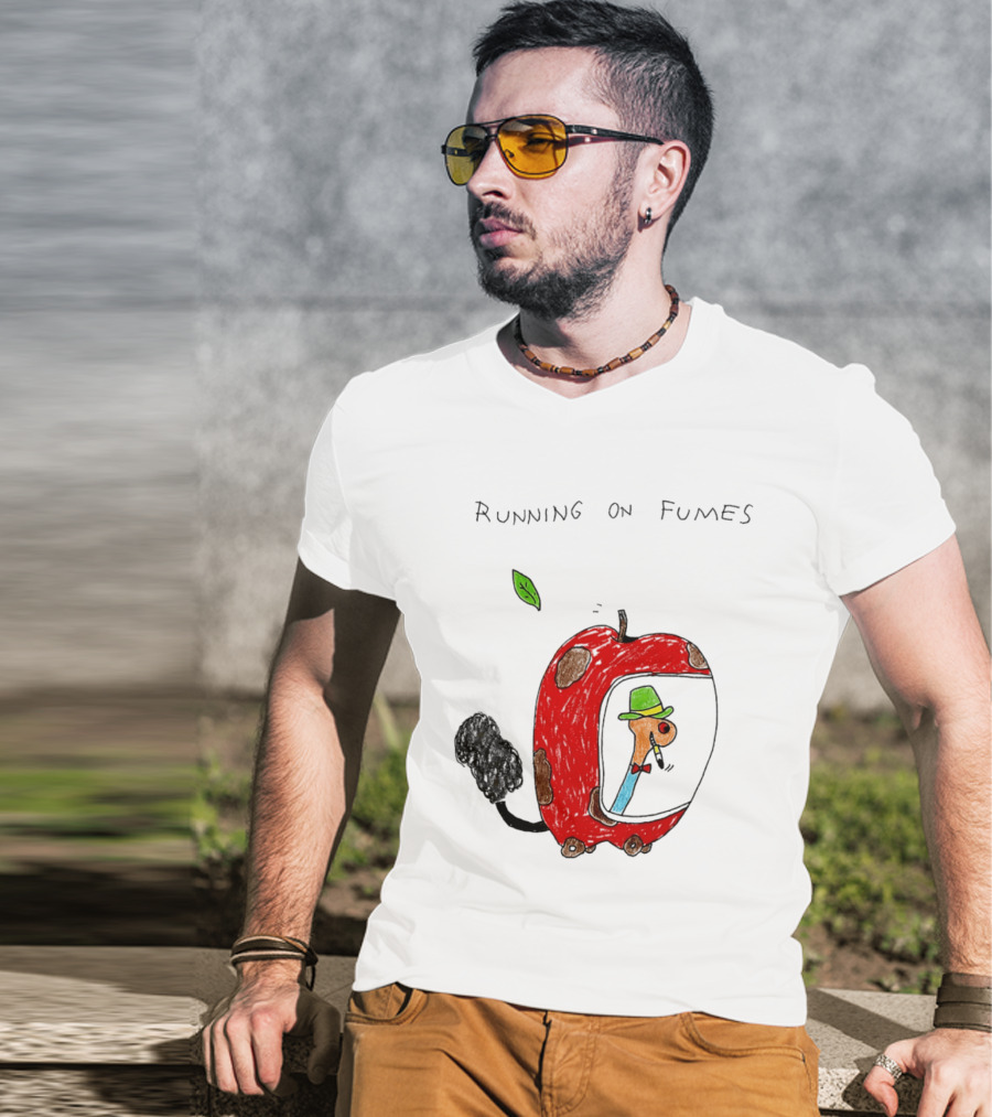 Running On Fumes Lowly Worm Apple Car T-Shirt