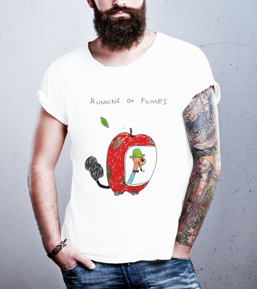Running On Fumes Lowly Worm Apple Car T-Shirt