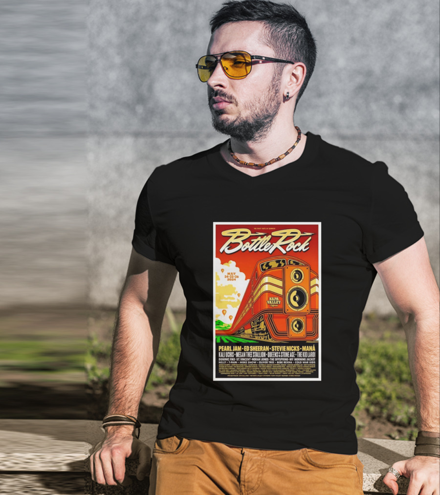 BottleRock Napa Valley May 24 26 2024 Pearl Jam Ed Sheeran Stevie Nicks Maná Napa Valley California T-Shirt