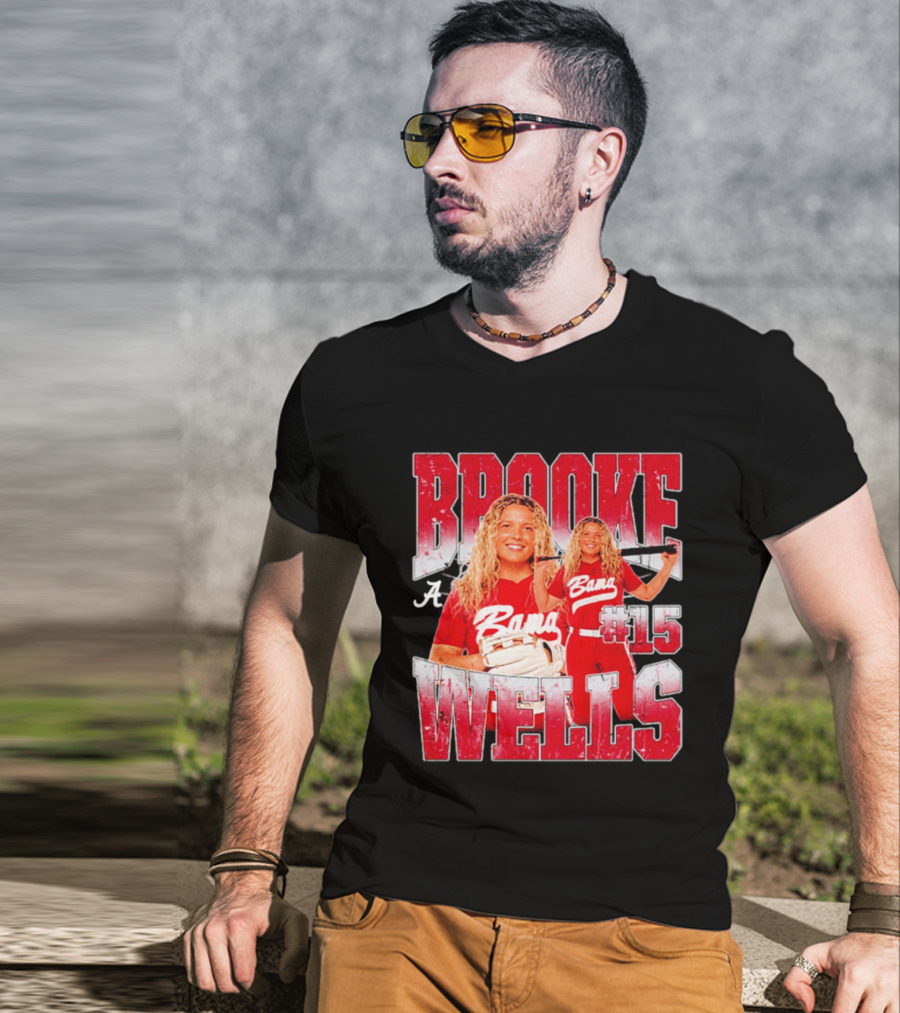Brooke Wells Bama Softball #15 Player Collage Alabama T-Shirt