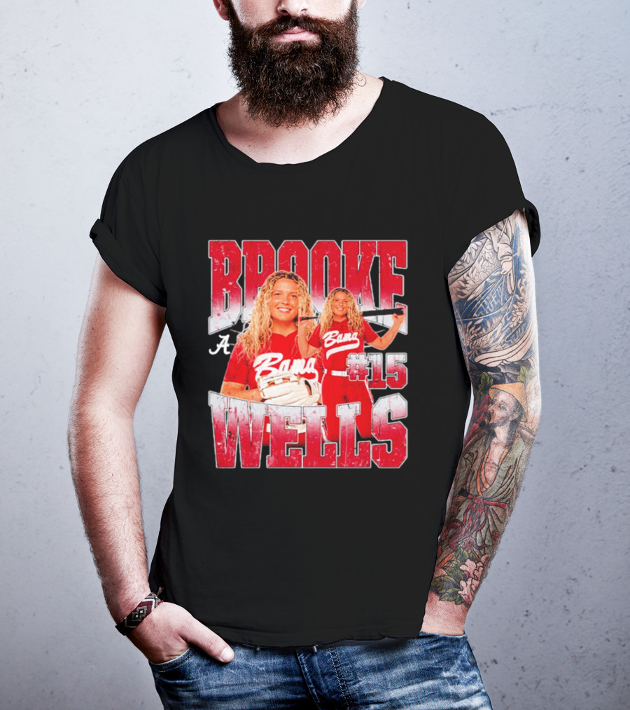Brooke Wells Bama Softball #15 Player Collage Alabama T-Shirt