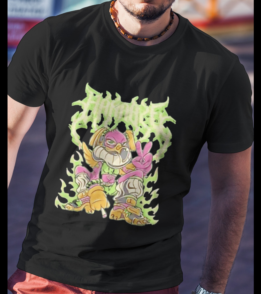 HAMMBRIK Chill Dog Flaming Peace Pose T-Shirt