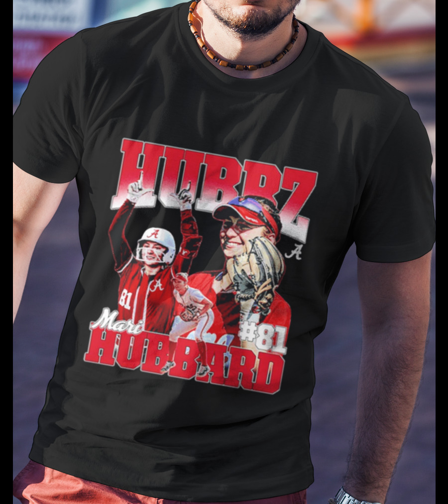 Mari Hubbard Alabama Softball Hubz #81 NCAA Player Collage T-Shirt