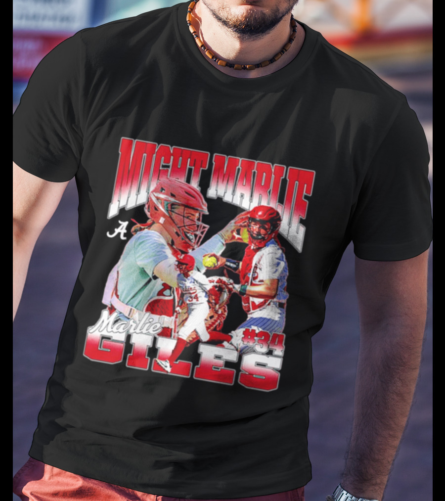 Might Marlie Giles #34 Alabama Softball Player Collage T-Shirt