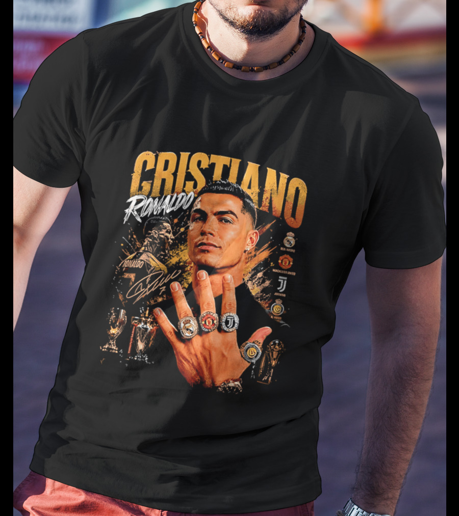 Cristiano Ronaldo Rings Collection Manchester Juventus Real Madrid Arsenal T-Shirt