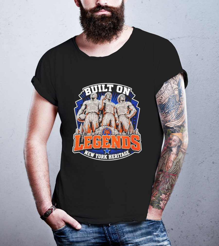 New York Knicks Built On Legends New York Heritage Basketball T-Shirt