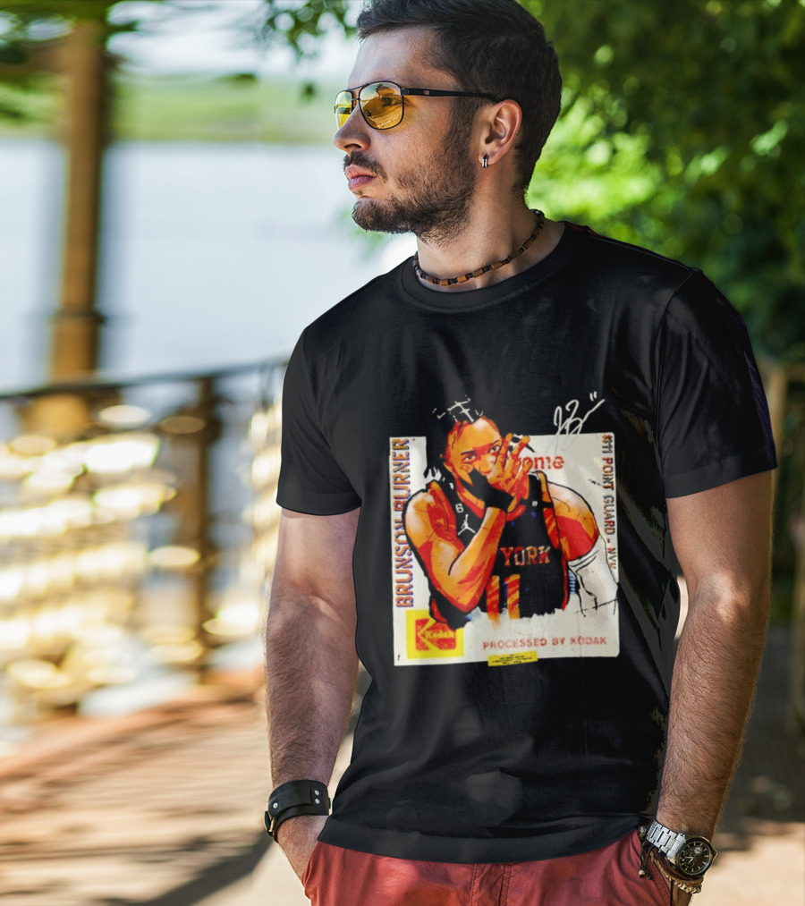 New York Knicks Jalen Brunson Burner #11 Point Guard Processed By Kodak T-Shirt