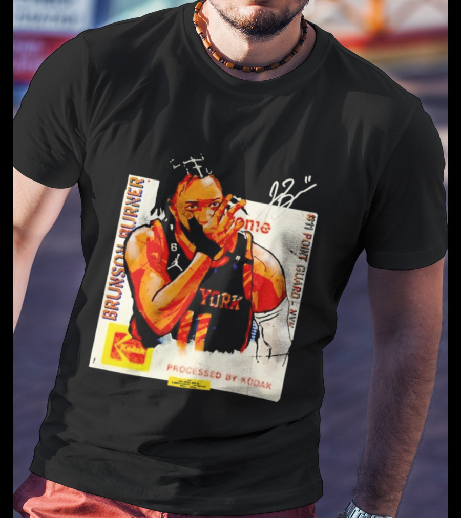 New York Knicks Jalen Brunson Burner #11 Point Guard Processed By Kodak T-Shirt