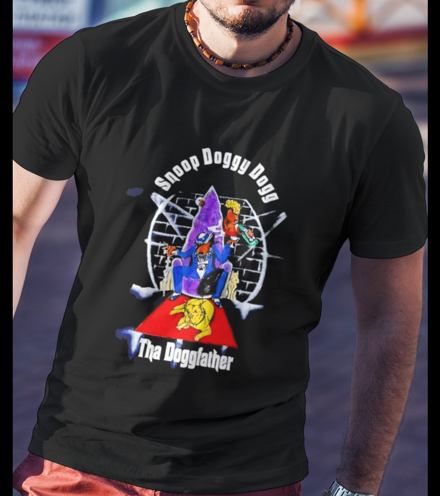 Snoop Doggy Dogg Tha Doggfather 1990 Brick Wall Throne حجر T-Shirt