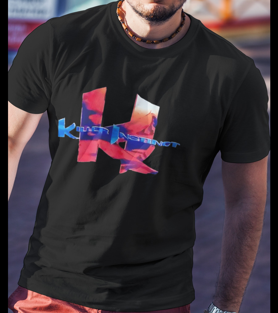 Killer Instinct Title With Red And Blue Abstract T-Shirt
