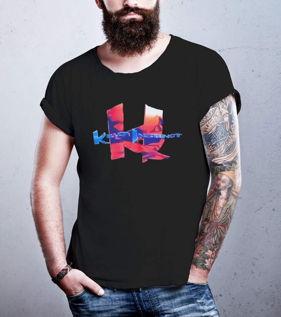 Killer Instinct Title With Red And Blue Abstract T-Shirt
