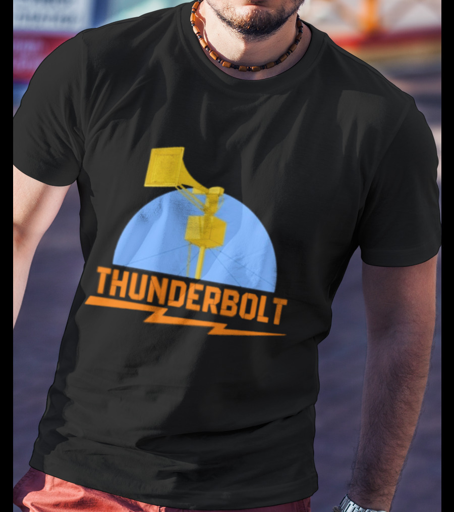 Thunderbolt Civil Defense Siren Lightning Bolt Black T-Shirt