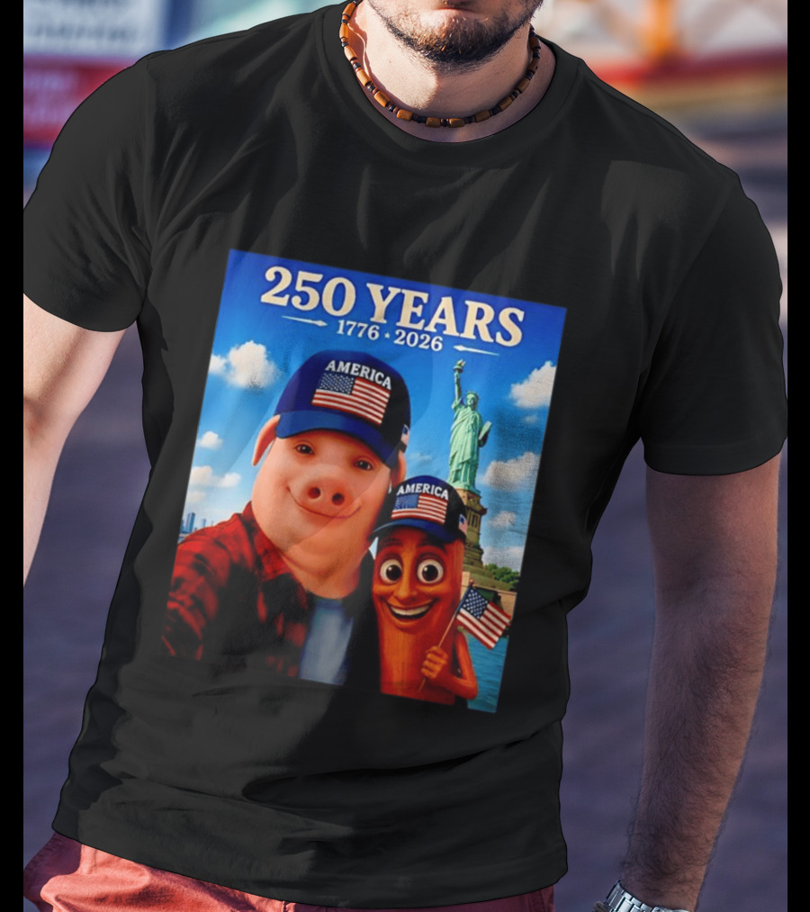 250 Years 1776 2026 America Tung Tung Tung Sahur Statue Of Liberty T-Shirt