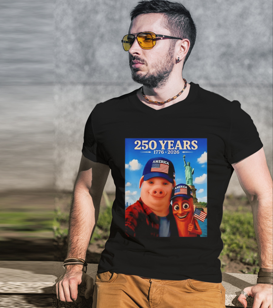 250 Years 1776 2026 America Tung Tung Tung Sahur Statue Of Liberty T-Shirt