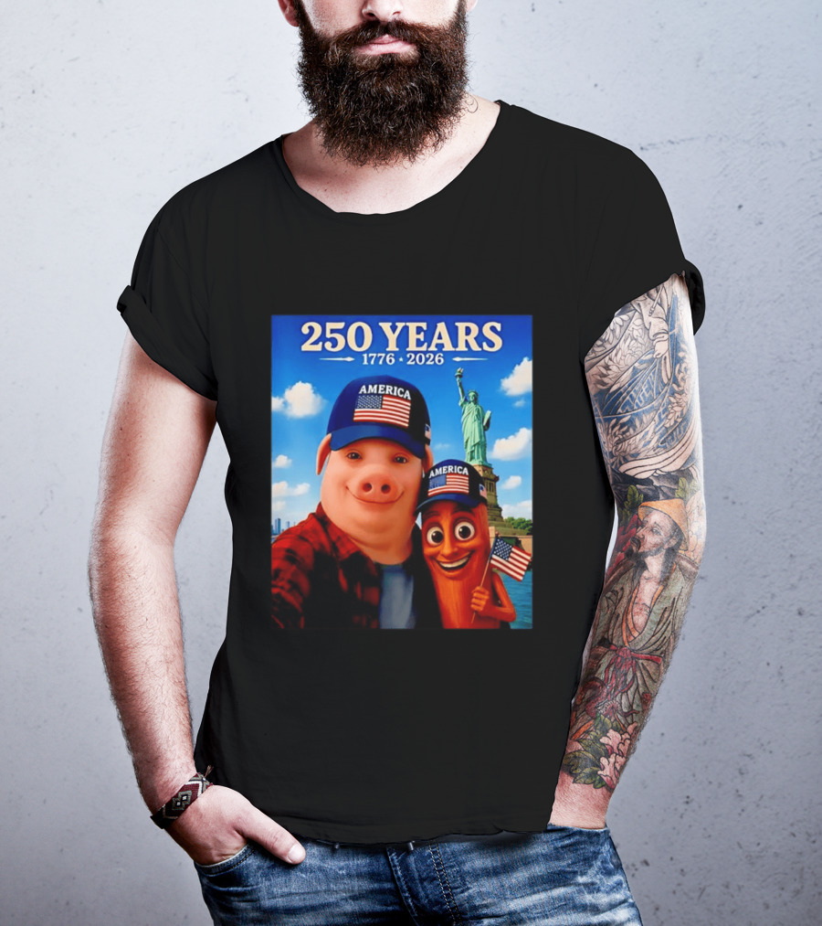 250 Years 1776 2026 America Tung Tung Tung Sahur Statue Of Liberty T-Shirt