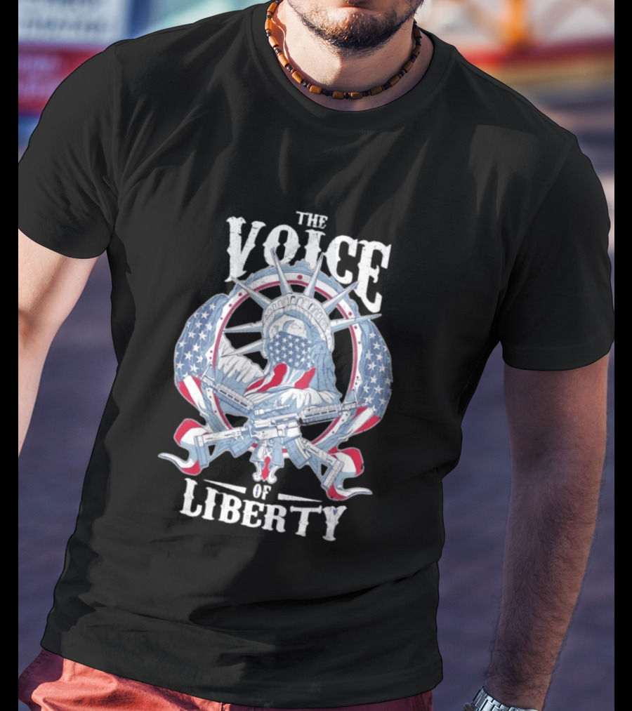 The Voice Of Liberty American Patriot Second Amendment Guns Statue T-Shirt