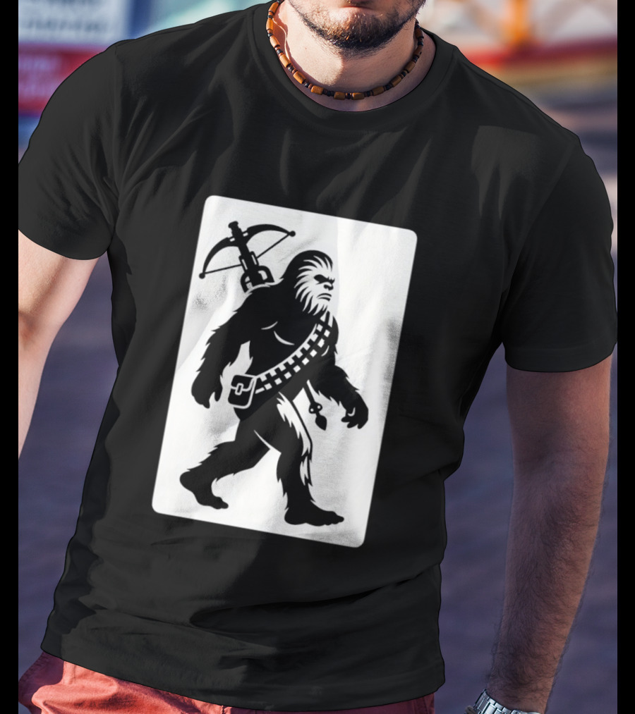 Chewbacca Bigfoot Star Wars Wookiee Hunter Sci Fi Creature Crossbow Trekker T-Shirt