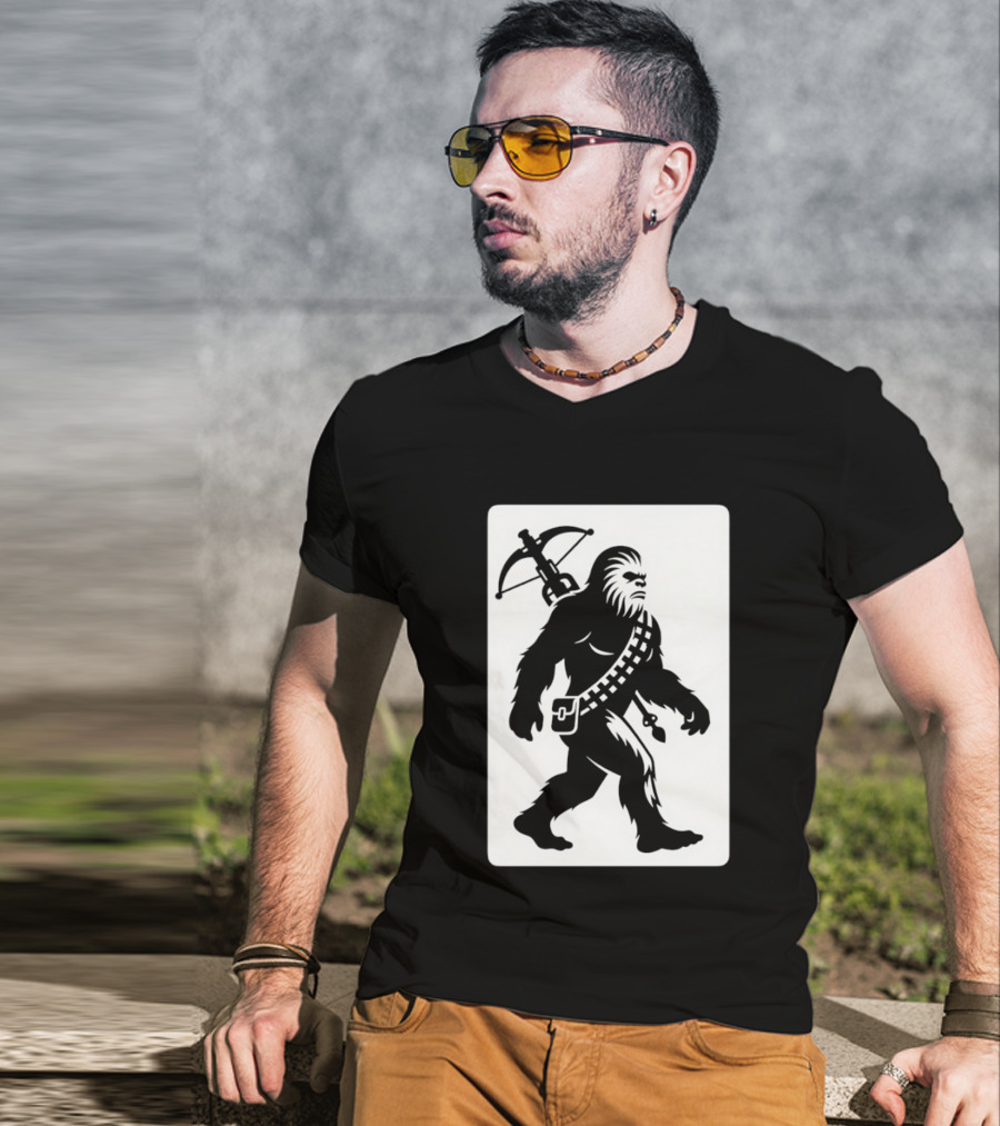 Chewbacca Bigfoot Star Wars Wookiee Hunter Sci Fi Creature Crossbow Trekker T-Shirt