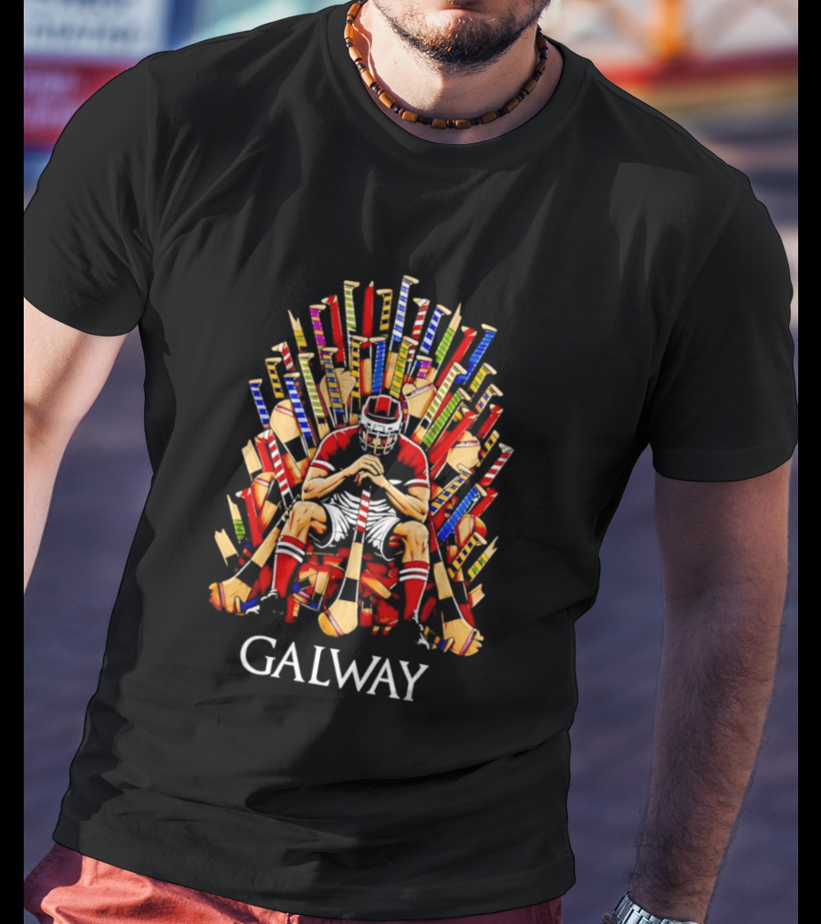 Offaly Galway Player Throne Of Hurleys T-Shirt