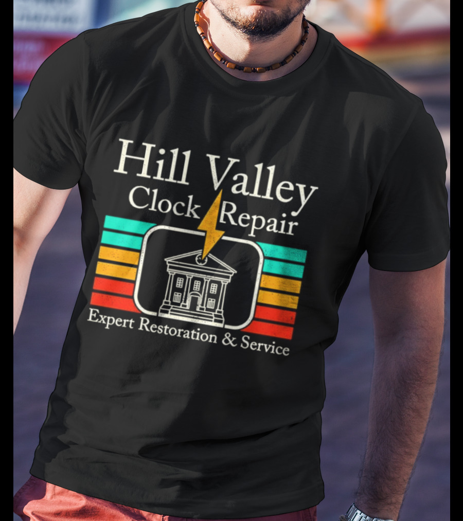 Hill Valley Repair Expert Restoration Service Lightning T-Shirt