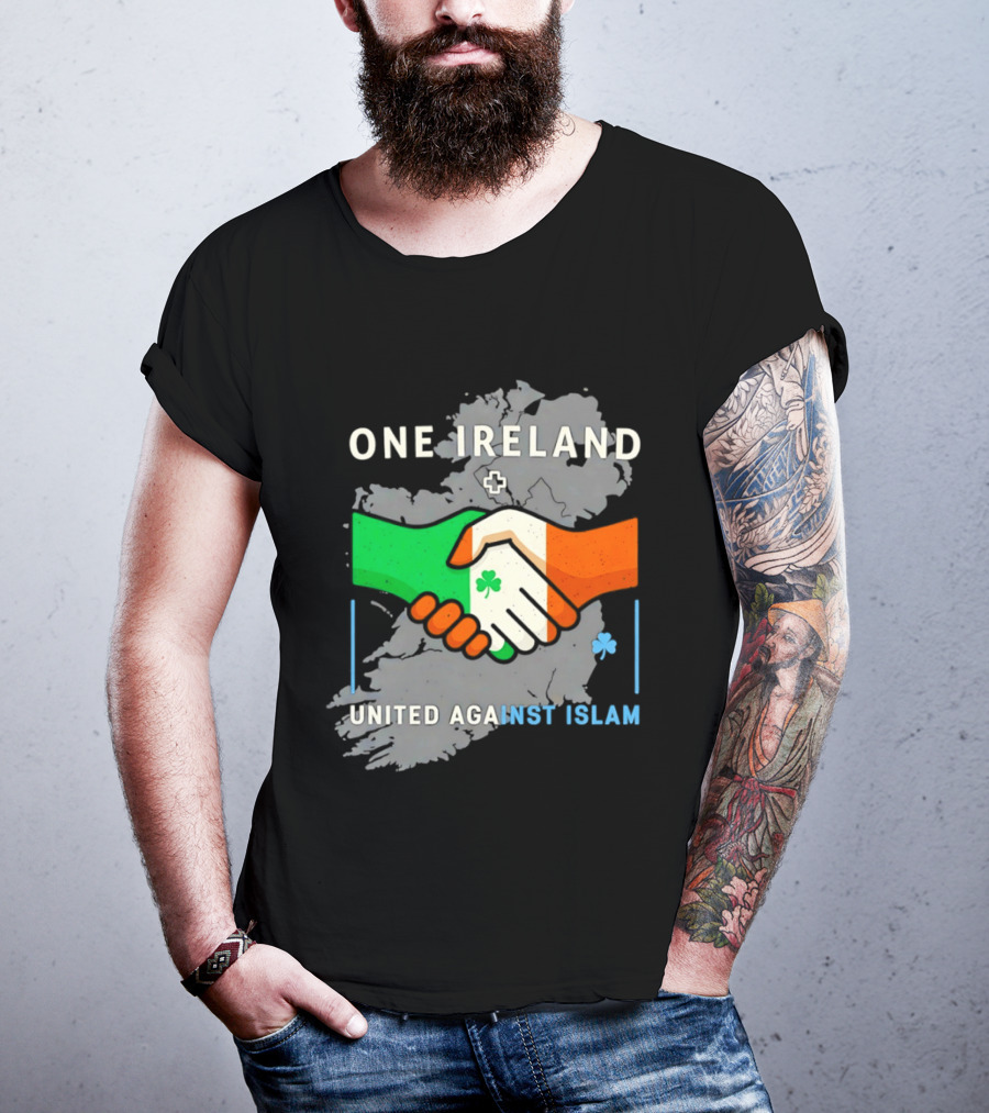 Ireland One Ireland Handshake Map United Against Islam T-Shirt