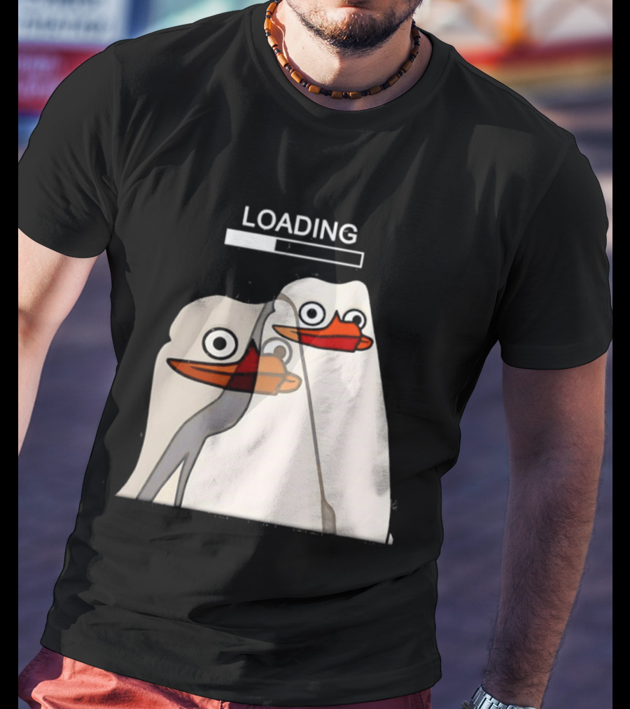 LOADING Penguins With Loading Bar Visual Effect T-Shirt