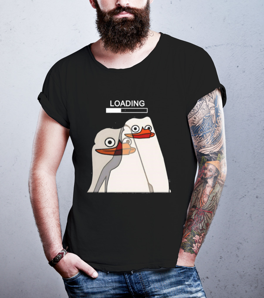 LOADING Penguins With Loading Bar Visual Effect T-Shirt